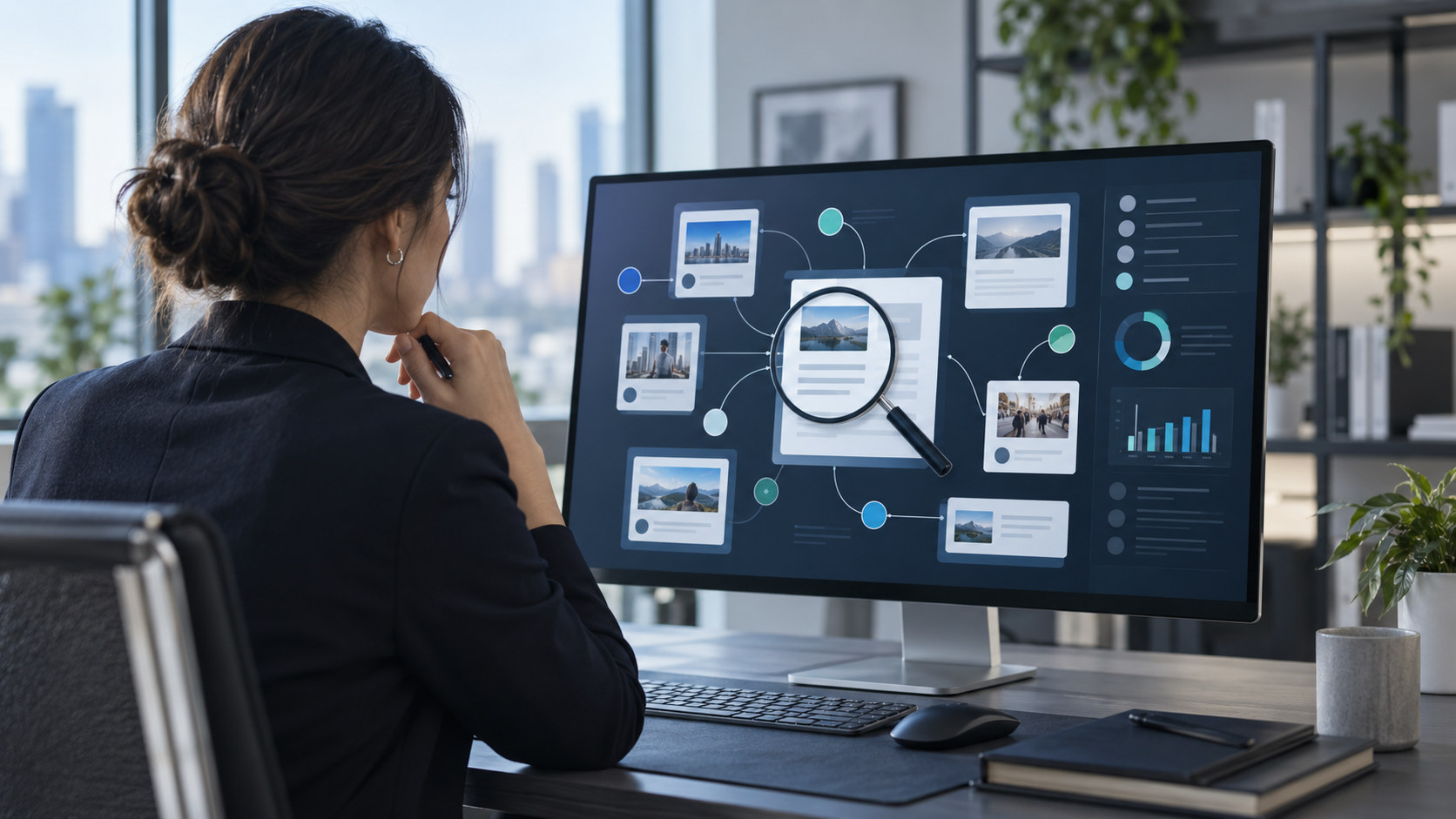 An analyst auditing AI-generated information and online sources about a brand